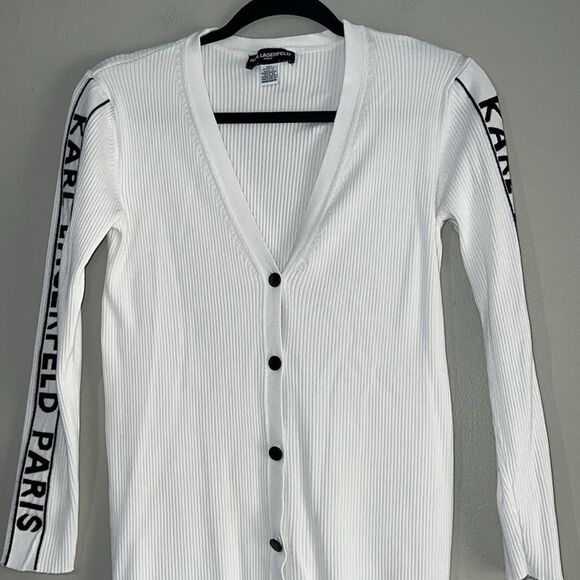KARL LAGERFELD PARIS CARDIGAN SWEATER - Picture 1 of 8